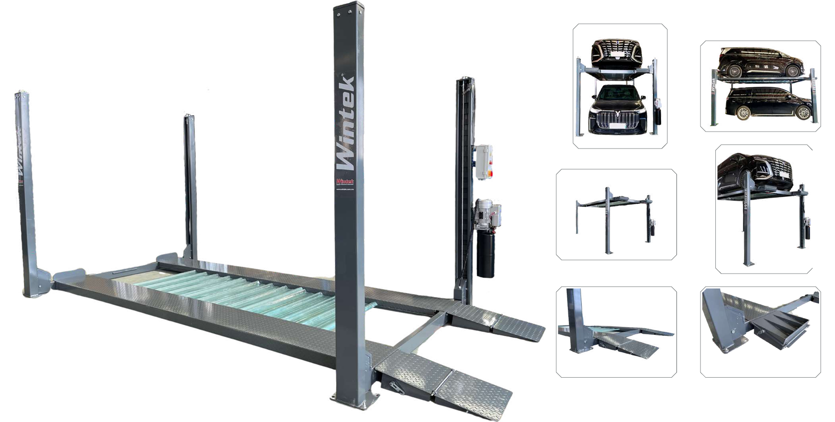 Rampa 4 Postes Estacionamiento 8000 LB Control Eléctrico WRPREK408-E