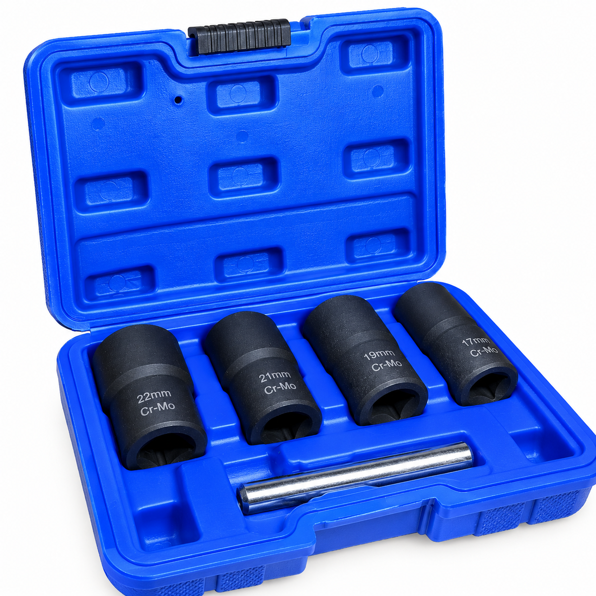Kit Extractor Birlos Barridos 4 Piezas 17, 19, 21, y 22 MM