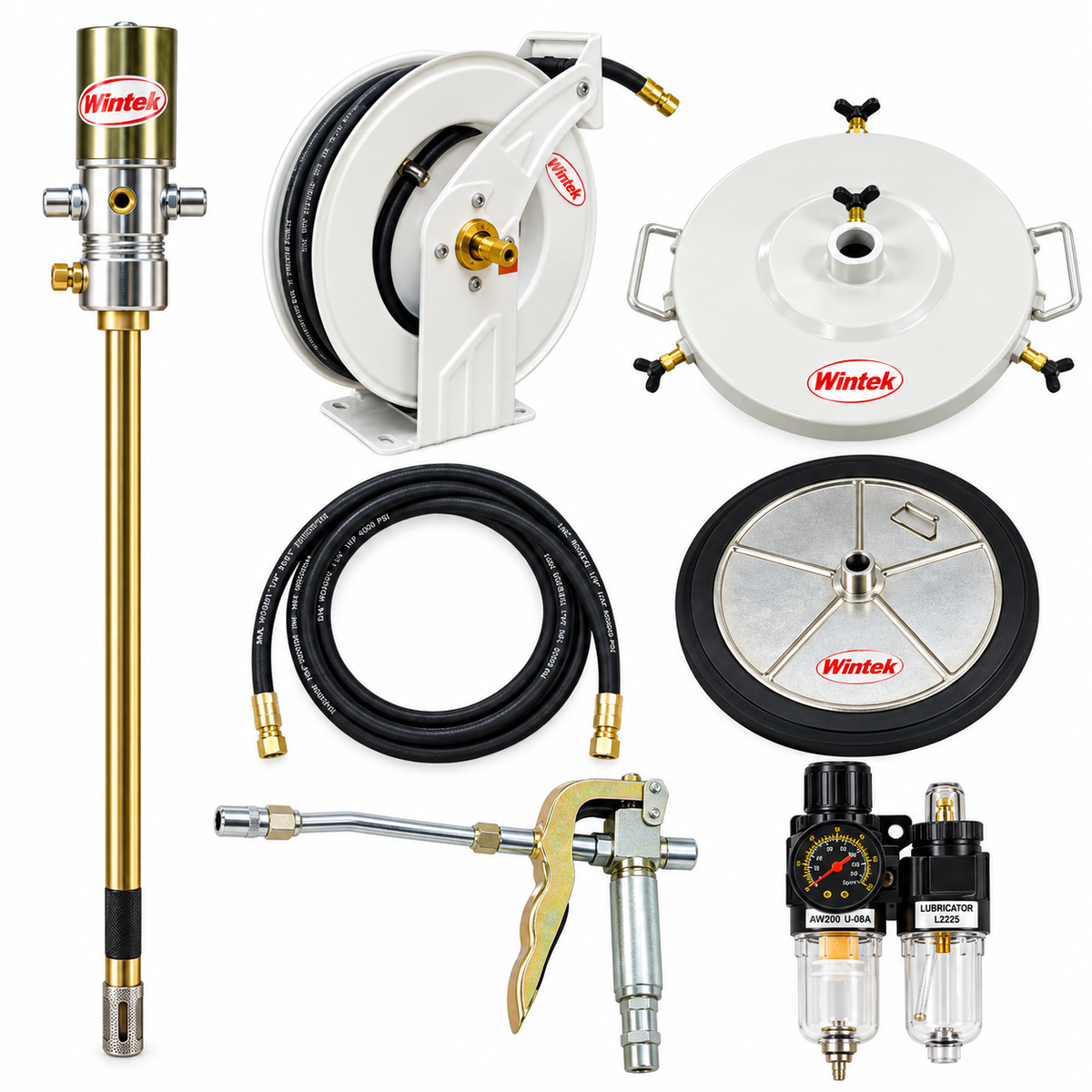 Kit Profesional De Engrasadora Para Tambo Con Carrete 15m