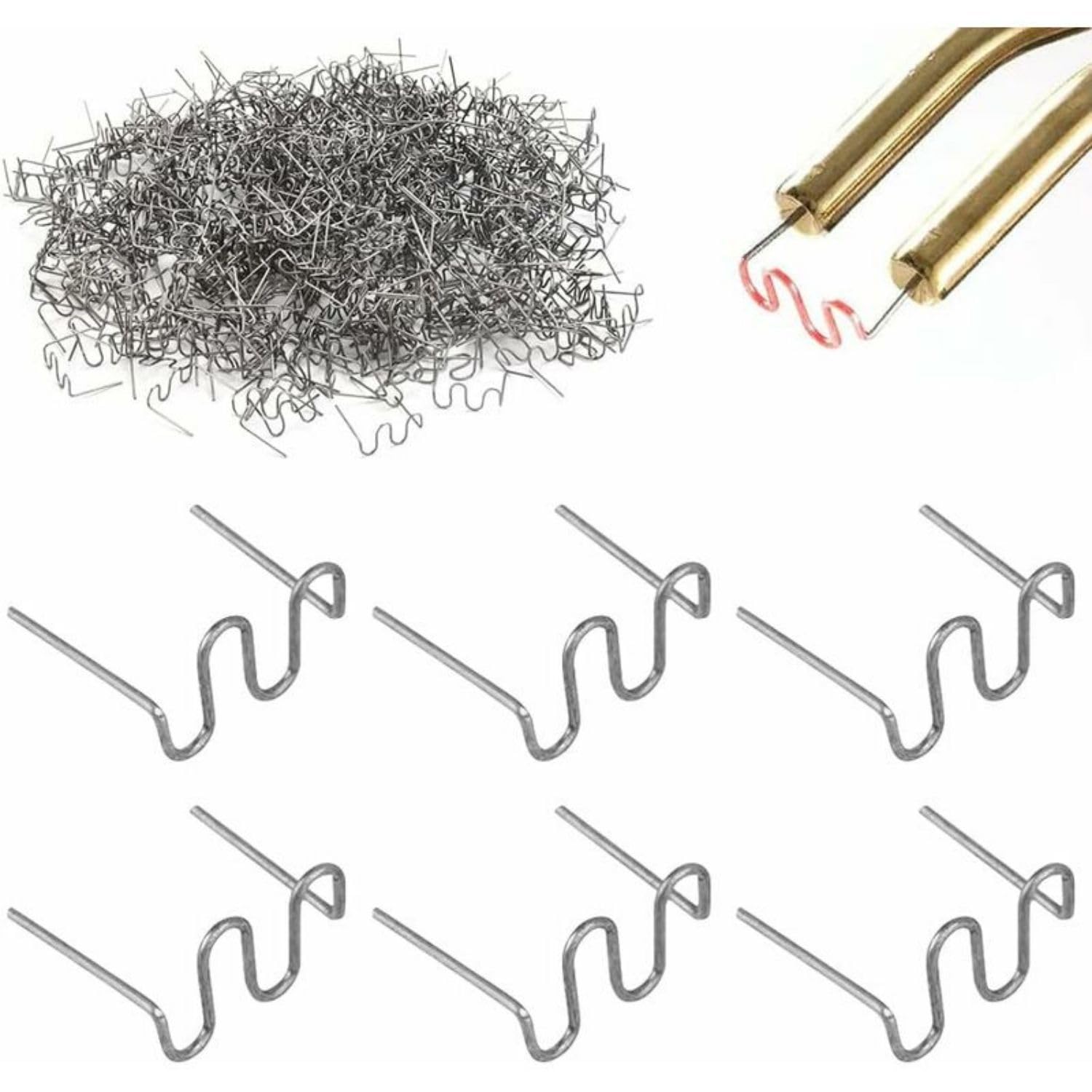 Grapas Para Reparación De Plástico 0.6 y 0.8 mm 100pzs Tipo "W"