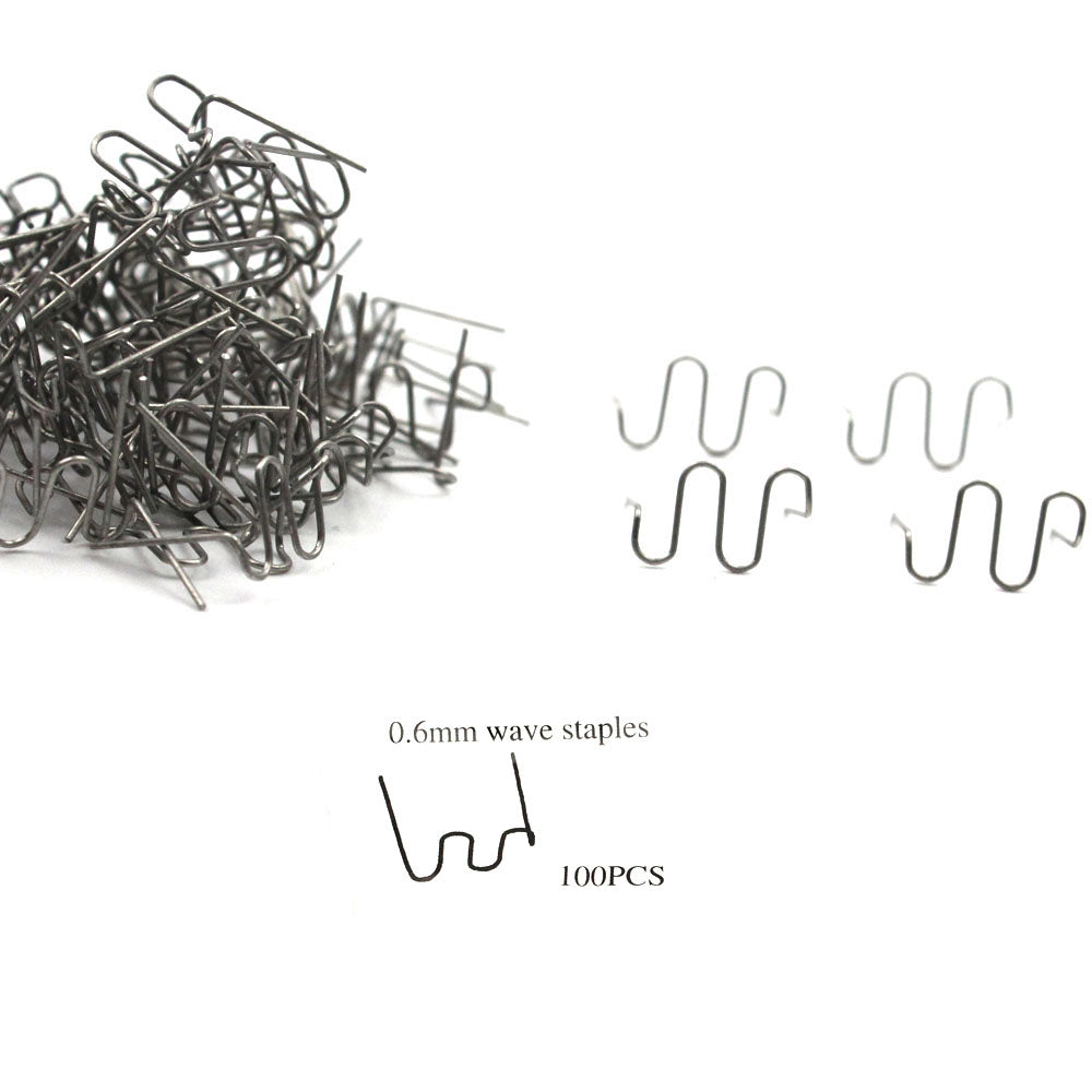 Grapas Para Reparación De Plástico 0.6 y 0.8 mm 100pzs Tipo "W"