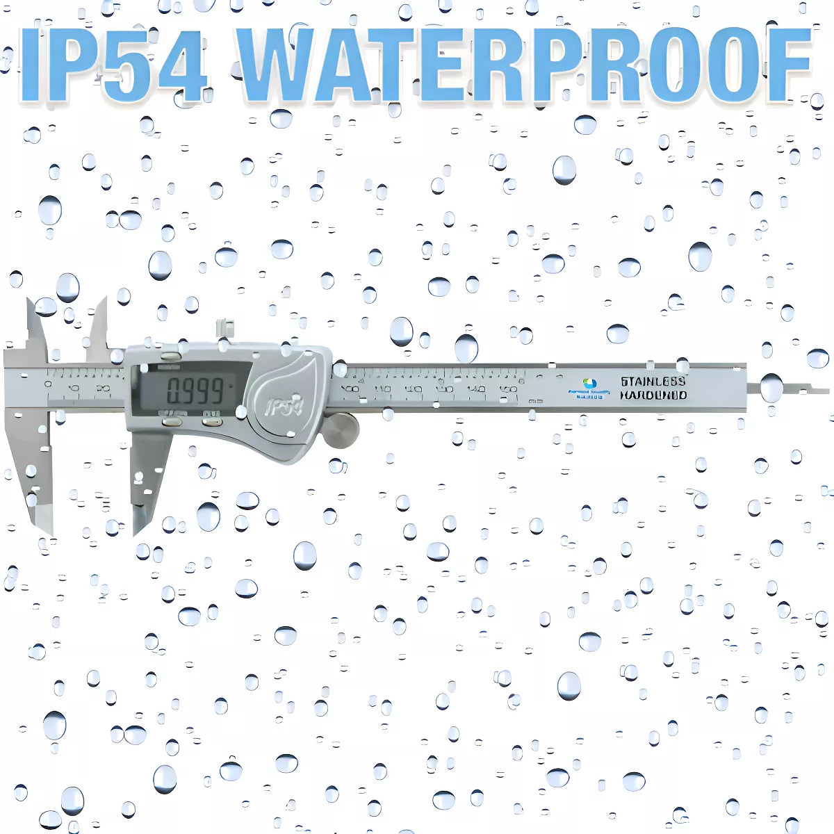 Calibrador Digital Impermeable IP54 Acero Inoxidable MM/IN