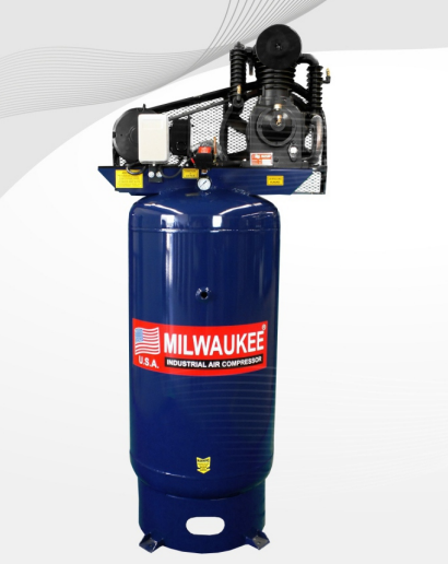 Compresor Eléctrico Milwaukee 5 HP Tanque Vertical 300 Lts Fases 220V/60HZ COMTX50C300VB