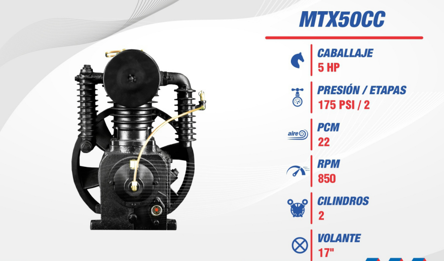 Cabezal Milwaukee MTX50CC – Para Motores de 5 a 7.5 HP, 175 PSI