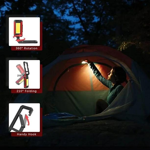 Lámpara LED Recargable Magnética 2200 mAh Luz Plegable Para Taller 360°