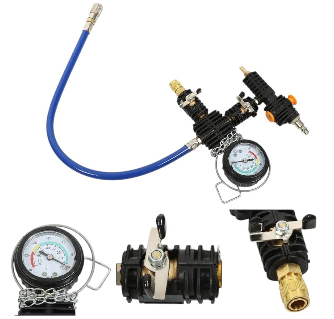 Probador De Fugas De Radiador y Kit Para Rellenar Anticongelante 34 pzs