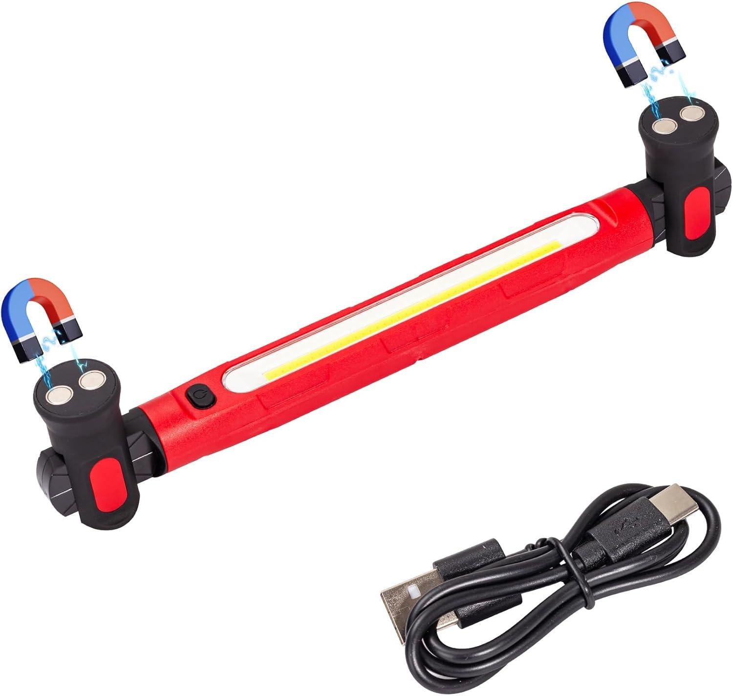 Lámpara De Trabajo Recargable LED 3000 lm, 4400 mAh Con Imán y Ganchos