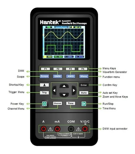 Hantek 2C72 Osciloscopio Multímetro Digital 2CH 70MHZ