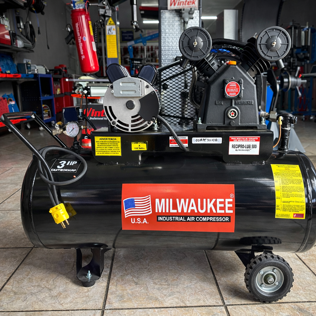 Compresor De Aire 3HP 108L Horizontal 110V