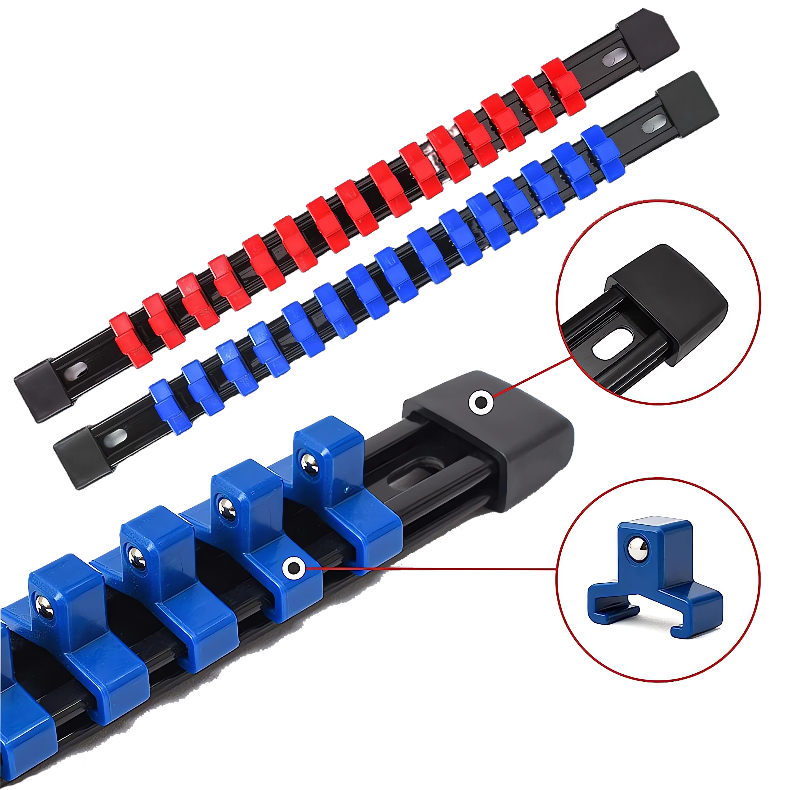 Set De 6 Rieles Para Organizar Dados 1/4" 3/8" 1/2"
