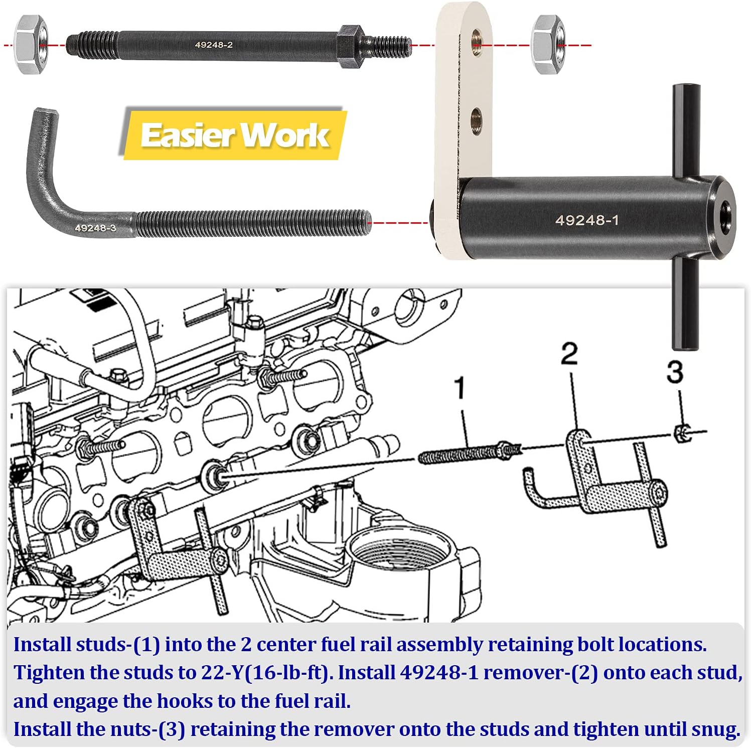 Extractor De Inyectores GDI GM 4 6 y 8 Cilindros En-49248