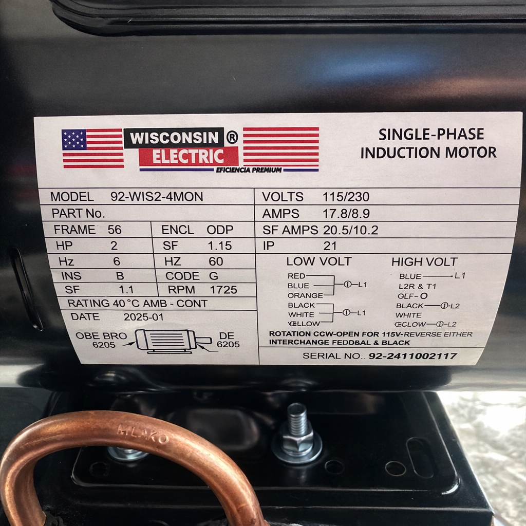 Compresor De Aire 2HP 70L Horizontal 110V