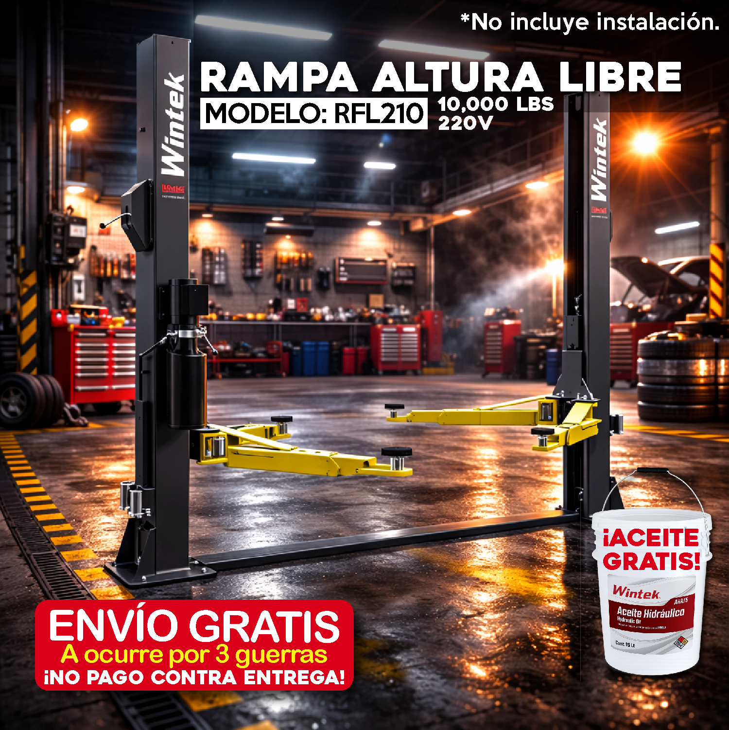 Rampa Altura Libre 10,000 LBS 220V RFL210