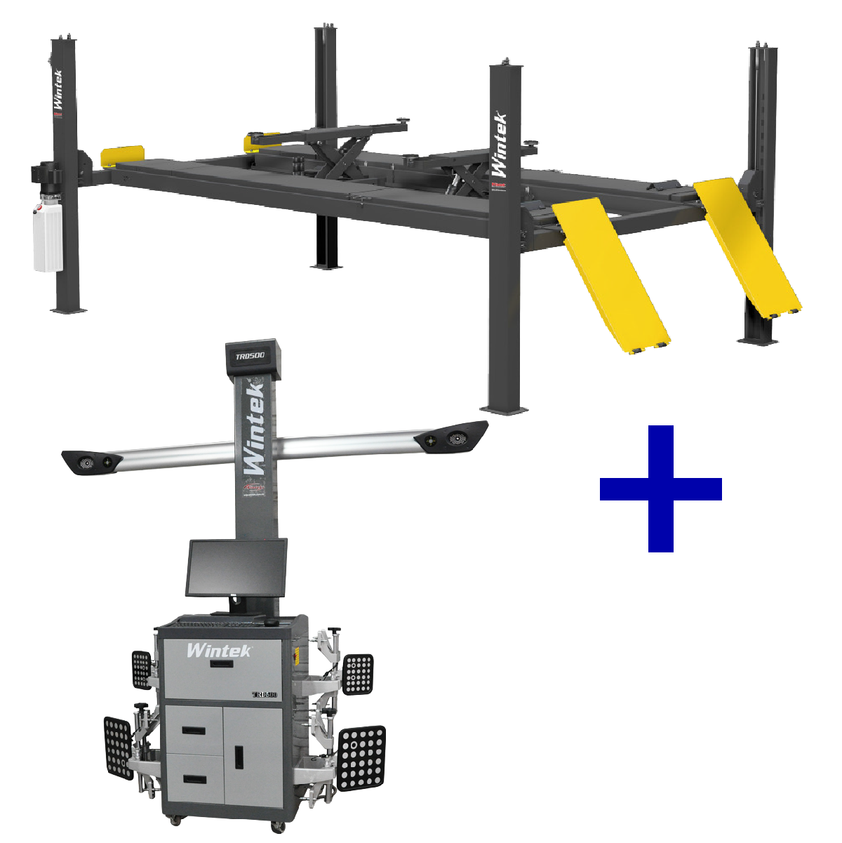 Combo Rampa 4 Postes 12,000 Lbs  WRPRTA512+ Alineadora 3D Computarizada WATTRD500