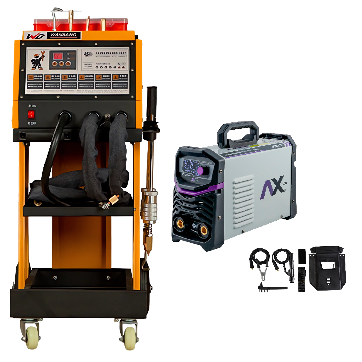 Combo Soldadora 250A TIG/Electrodo AXT-257LCD + Spotter Digital + Pistola Plástico 2en1 UT133