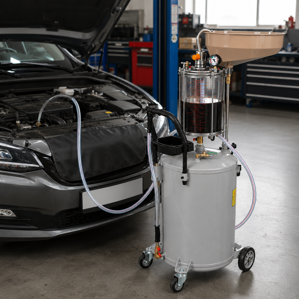 Receptor Extractor De Aceite Usado 80L Con Cámara 10L