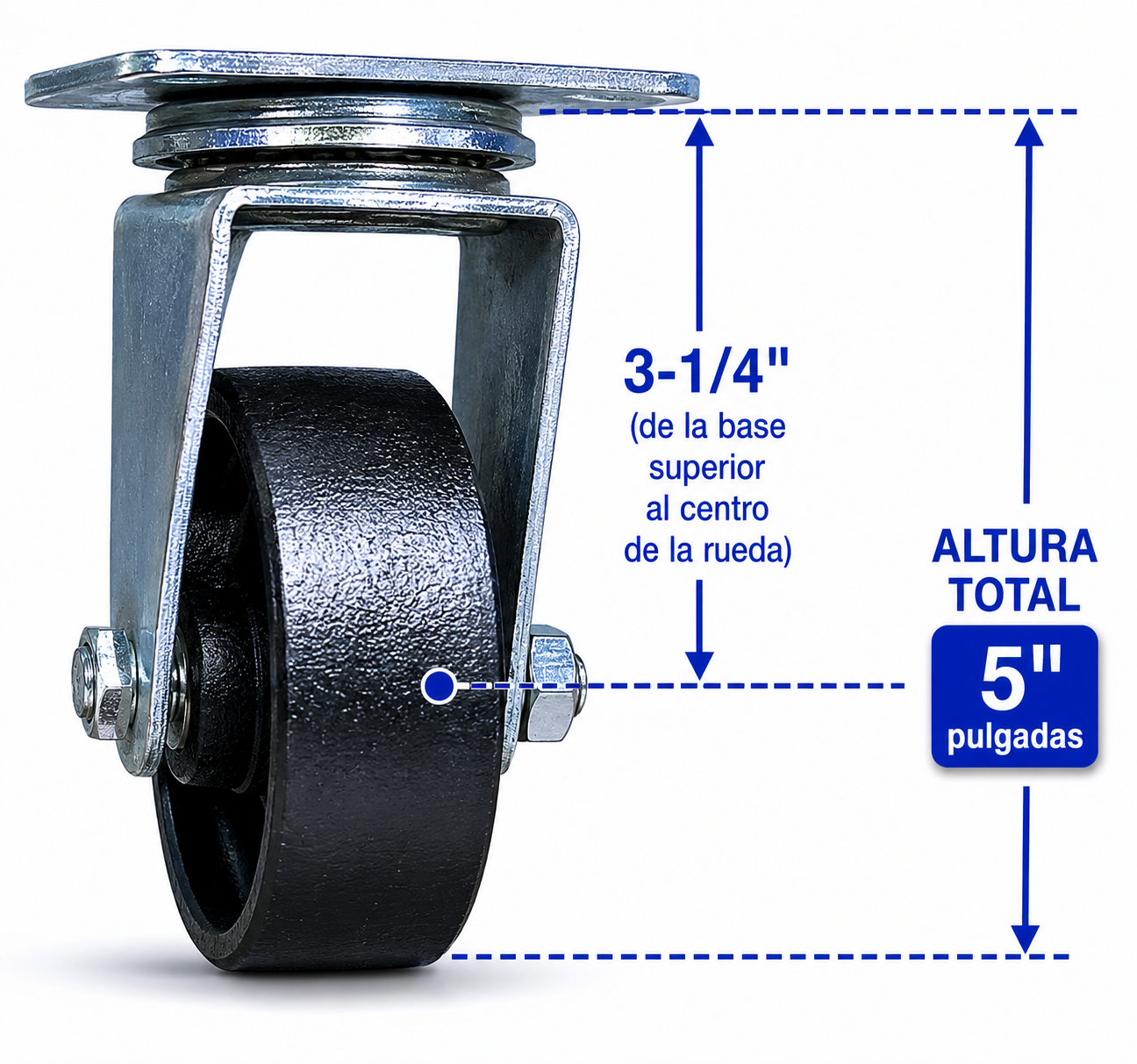 Rueda Metálica Giratoria Para Pluma Hidráulica GDE