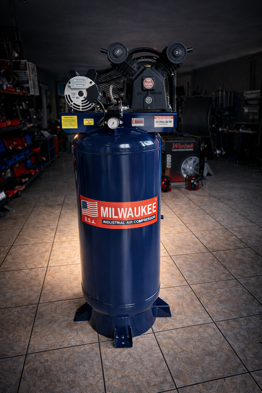 Compresor Industrial De Aire 3HP 235L Vertical 110/220V Monofasico