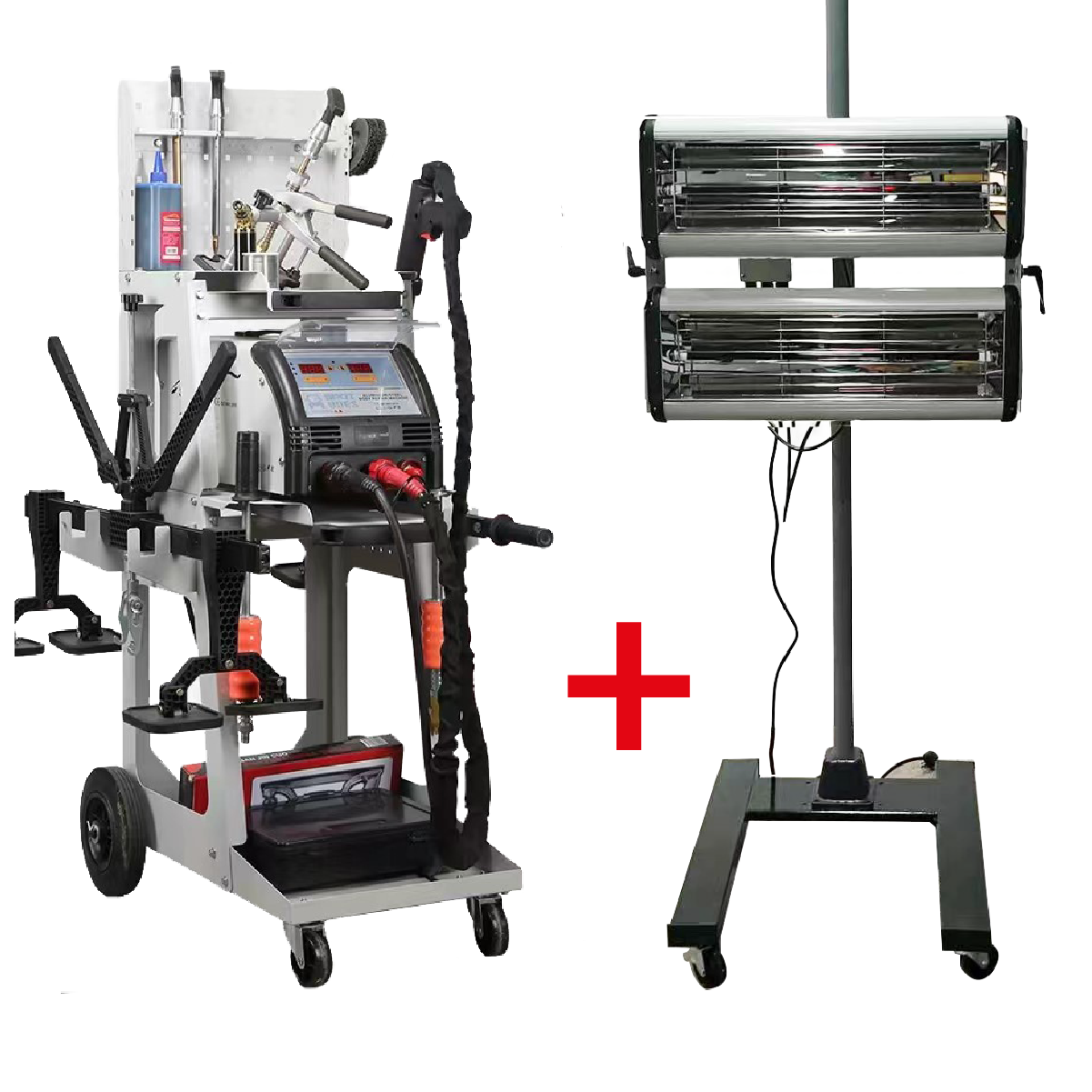 Kit De Reparación: Spotter Extractor Abolladuras+ Lámpara de Secado Infrarrojo 2x1050W