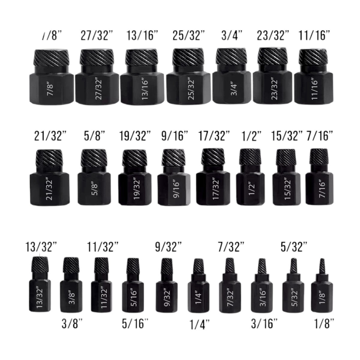 Juego De Extractor De Tornillos De 25 Pzs Cabeza Hexagonal