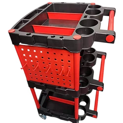 Carrito Servicio Plástico Charola Para Detallado Automotriz