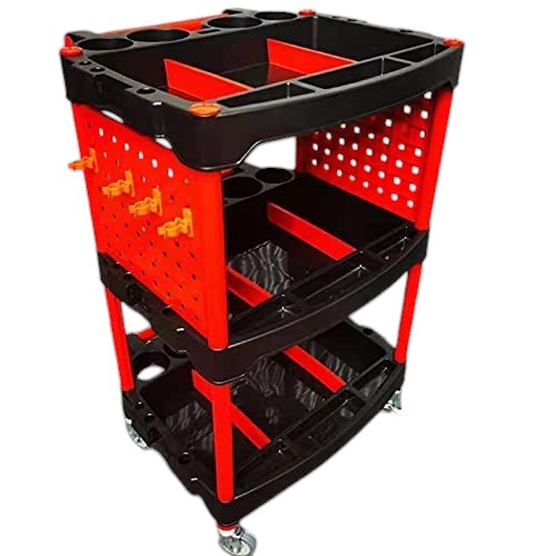Carrito Servicio Plástico Charola Para Detallado Automotriz