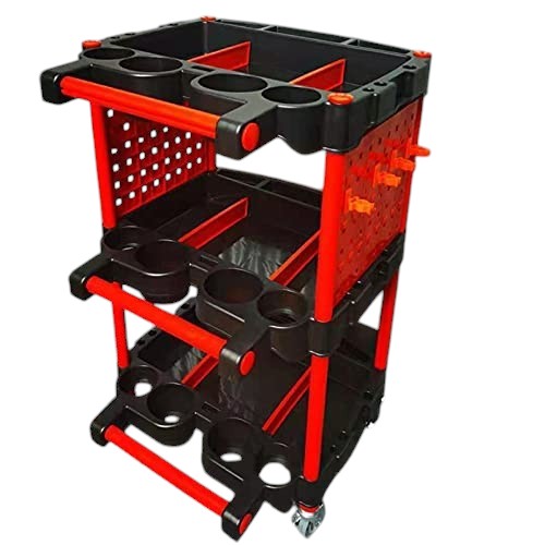 Carrito Servicio Plástico Charola Para Detallado Automotriz