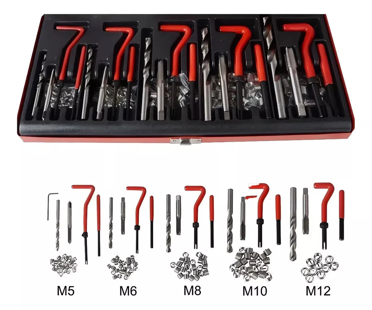 Kit De Reparacion De Roscas M5 M6 M8 M10 M12 Helicoil 131pzs