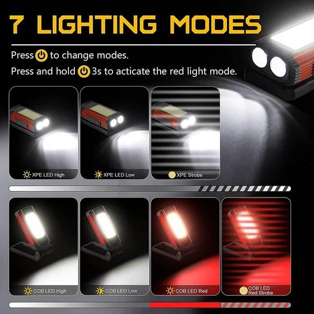Lámpara LED Recargable Magnética 2200 mAh Luz Plegable Para Taller 360°