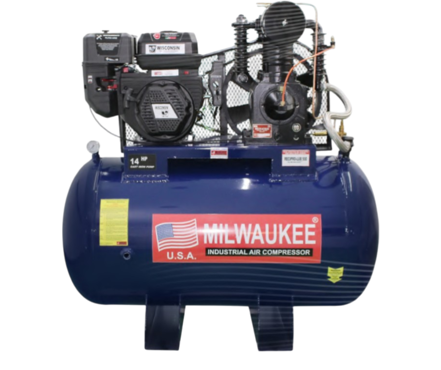 Compresor Industrial Milwaukee 300L Motor 14HP Psi Max. 175