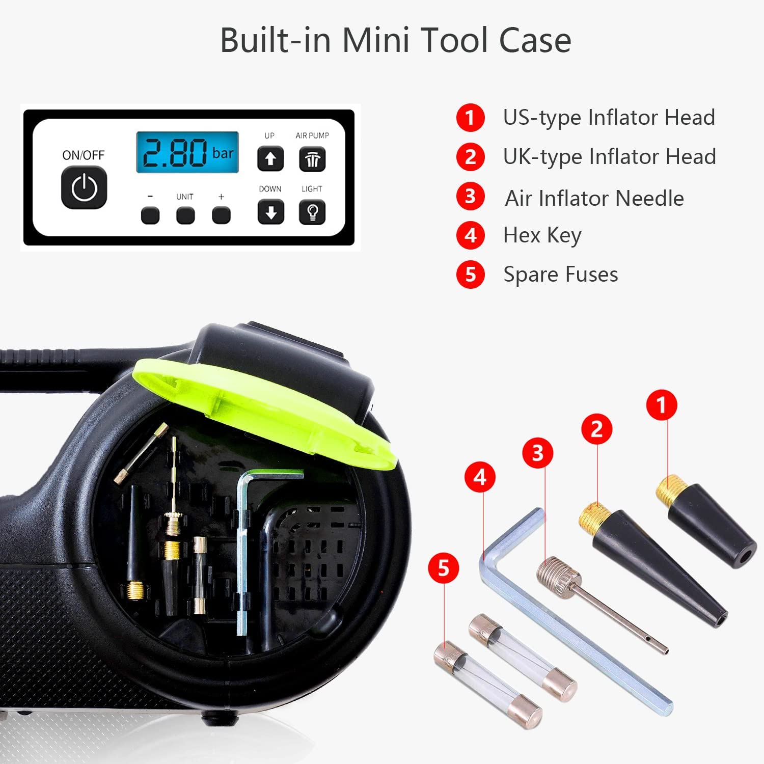 Kit Emergencia 5-1 Gato y Llave Eléctrico 12V