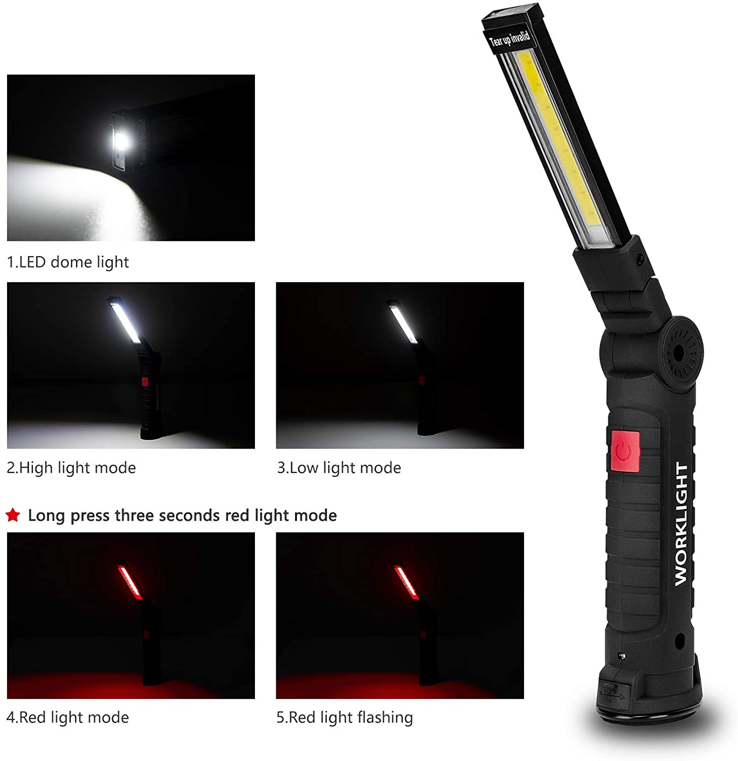 Lámpara Para Taller Recargable USB 360° 5 Modos De Iluminación