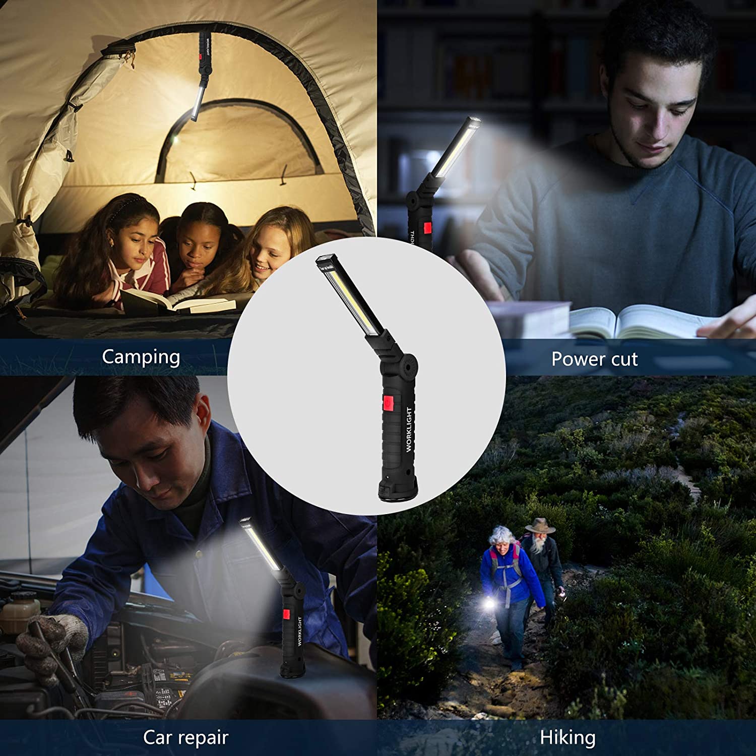 Lámpara Para Taller Recargable USB 360° 5 Modos De Iluminación