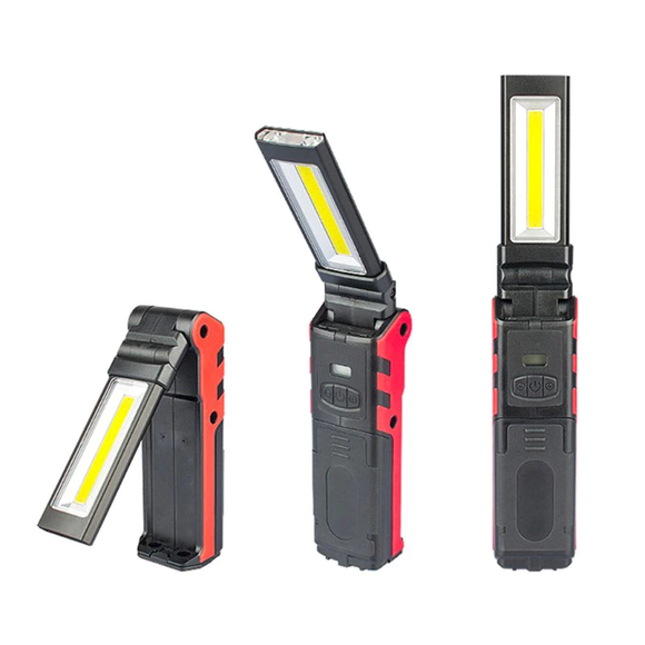 Lámpara Para Taller Luz Led COB Super Brillante con Base Magnética y Banco de Carga Para Celular
